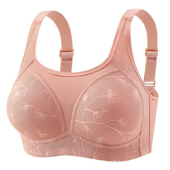 Ozmmyan Wirefree Bras for Women ,Plus Size Adjustable Shoulder Straps Lace Bra Wirefreee Extra-Elastic Bra Active Yoga Sports Bras 36B/C-46B/C, Summer