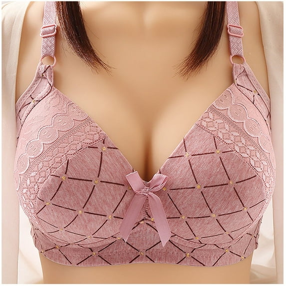 Ozmmyan Wirefree Bras for Women ,Plus Size Adjustable Shoulder Straps Lace Bra Wirefreee Extra-Elastic Bra Active Yoga Sports Bras 42C/D-48C/D