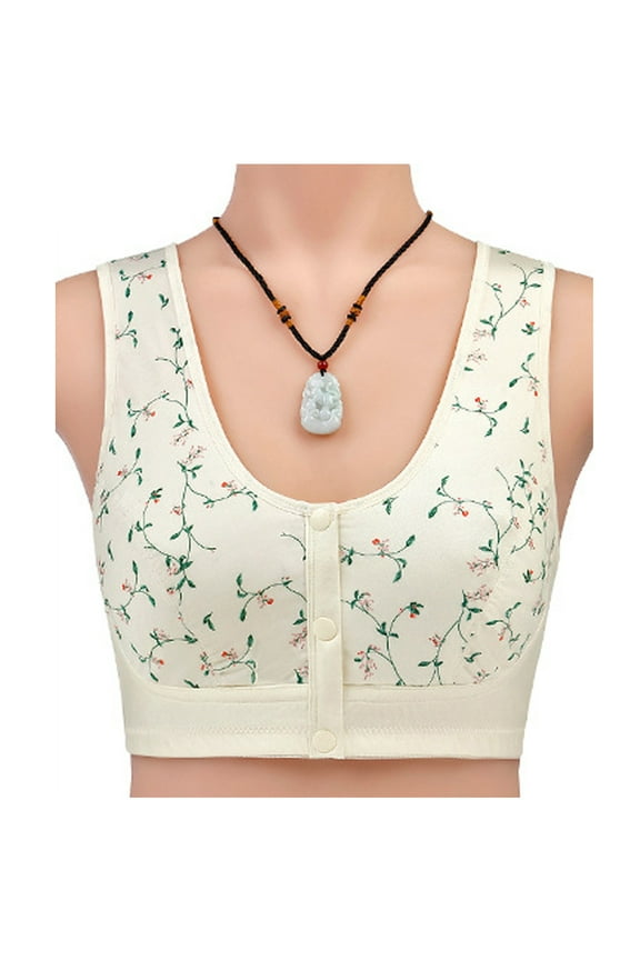 Ozmmyan Wirefree Bras for Women ,Plus Size Front Closure Lace Bra Wirefreee Extra-Elastic Bra Active Yoga Sports Bras 36C-44C, Summer