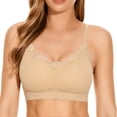 thumbnail image 1 of Ozmmyan Wirefree Bras for Women ,Plus Size Lace Bra Wirefreee Extra-Elastic Bra Active Yoga Sports Bras 32C, Summer, 1 of 7
