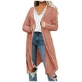 thumbnail image 1 of Ozmmyan Women Cardigan Sweater Casual Pockets Long Sleeve Casual Solid Coat Cardigan Blouse, 1 of 5