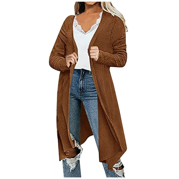 Ozmmyan Women Cardigan Sweater Casual Pockets Long Sleeve Casual Solid Coat Cardigan Blouse