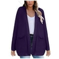 thumbnail image 1 of Ozmmyan Women Cardigan Sweater Fashion Casual Knitted Pocket Sweater Solid Color Long Sleeve Cardigan Tops, 1 of 6