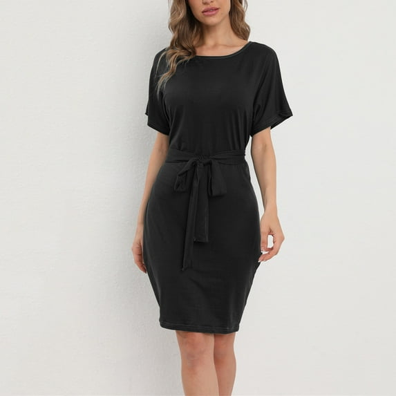 Ozmmyan Women Color Waist Comfortable Belt Casual Skirt Clearance