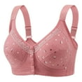 thumbnail image 1 of Ozmmyan Women's Front Button Closure Bra Breathable Comfort No Underwire Full-coverage Bra Senior Wirefree Bra, Lift & Support, Adjustable Straps, 46DD, 1 of 2