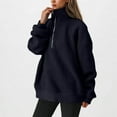 thumbnail image 1 of Ozmmyan Women's Fuzzy Loose Sweatshirt Pullover Sport Hoodie Cozy Half Zip Oversized Sweatshirt Athletic, 1 of 7