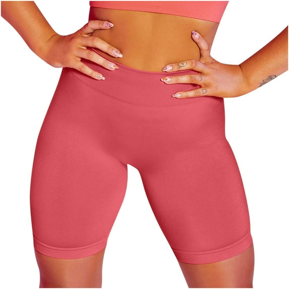 Ozmmyan Women's Workout Shorts's Solid Color Leggings Sports Tight Stretchy Comfortable Yoga Shorts Yoga Pants
