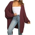 thumbnail image 1 of Ozmmyan Womens Cardigan Sweater Fall Winter Long Sleeve Solid Cardigan Autumn Casual Coat, 1 of 5