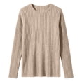 thumbnail image 1 of Ozmmyan Womens Crew Neck Sweater for Womens Long Sleeve Ribbed Knit Relaxed Fit Casual Solid Sweater Top Fall Winter, 1 of 7