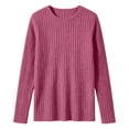 thumbnail image 1 of Ozmmyan Womens Crew Neck Sweater for Womens Long Sleeve Ribbed Knit Relaxed Fit Casual Solid Sweater Top Fall Winter, 1 of 7