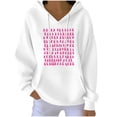 thumbnail image 1 of Ozmmyan Womens Fall Sweatshirt Hooded Breast Cancer Awareness Wing Print Long Sleeve Oversized Casual Pullover Sweatshirt with Pocket Winter, 1 of 4