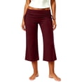 thumbnail image 1 of Ozmmyan Plus Size Womens Capri Sweatpants for Womens Foldover High Ruched Waisted Stretch Trousers Casual Lounge Solid Color Cropped Pants, 1 of 8