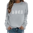 thumbnail image 1 of Ozmmyan 2026 Womens Halloween Crewneck Sweatshirt White Ghost Graphic Print Long Sleeve Pullover Casual Fall Top, 1 of 4
