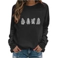 thumbnail image 1 of Ozmmyan 2026 Womens Halloween Crewneck Sweatshirt White Ghost Graphic Print Long Sleeve Pullover Casual Fall Top, 1 of 4
