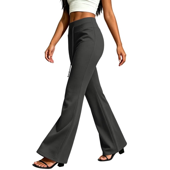 Ozmmyan Bootcut Sweatpants for Womens Wide Leg Sweat Pants High Waisted Drawstring Yoga Pants Lounge Trousers with Pockets Soft Casual Joggers
