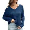 thumbnail image 1 of Ozmmyan Womens Oversized Soft Sweater Long Sleeve Loose V Neck Henley Tops Pullover Knit Jumper Sweaters, 1 of 6