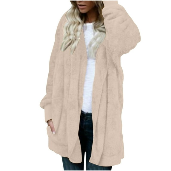 Ozmmyan Womens Plus Size Cardigan Sweaters Casual Long Sleeve Solid Ladies Pocket Tops Coat Sweater Coat