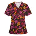 thumbnail image 1 of Ozmmyan Womens Tops Scrubs for Women Short Sleeve V-neck Scrubs Tops Working Uniform Printed with Two Pockets Blouse Nursing Uniform Saving Clearance, 1 of 3