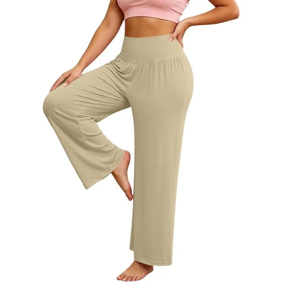 Ozmmyan Womens Wide Leg Sweatpants High Waist Modal Solid Color Straight Loose Yoga Lounge Pants Soft Cotton Blend Comfy Casual Sleepwear Trousers for Spring Summer