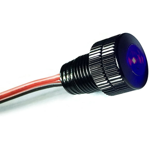 Oznium Flush Mount LED Bolt Light for Grille, Cars Interior, Ambient Lighting (Aluminum Black Housing, 11 mm, UV Ultra Violet LED)