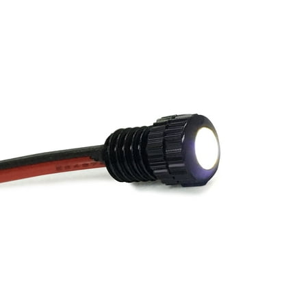 Oznium Flush Mount LED Bolt Light for Grille, Cars Interior, Ambient Lighting (Aluminum Black Housing, 6 mm, Cool White LED)