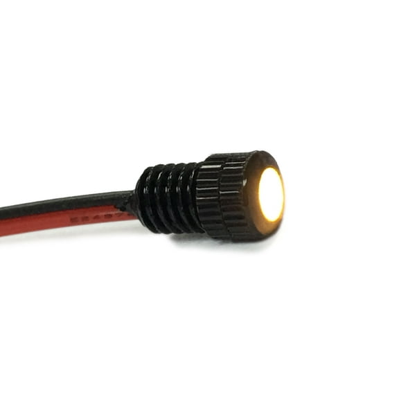 Oznium Flush Mount LED Bolt Light for Grille, Cars Interior, Ambient Lighting (Aluminum Black Housing, 6 mm, Warm White LED)
