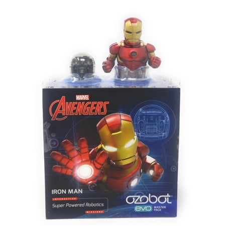 Ozobot Evo Starter Pack With Bonus Connectable Iron Man Skin & 4 pk Markers (Limited Edition)