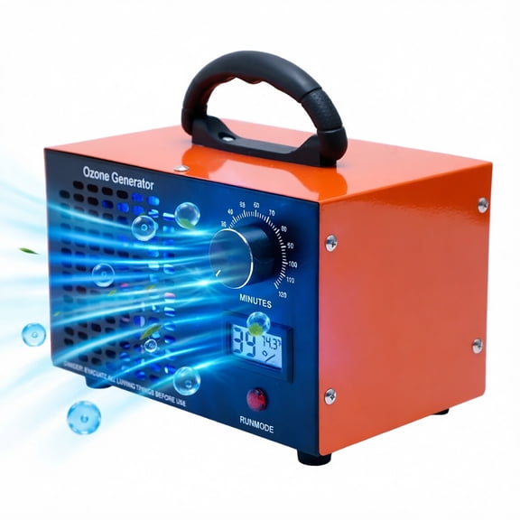 Ozone Generator 60,000 mg/h,Covers up to 5000 Sq.Ft,features Temp/Humidity Display & 120-Min Timer.Ozone Machine for Homes,Hotels,Kitchens,and Pet Areas,also works as a Small Air Purifier for Compact