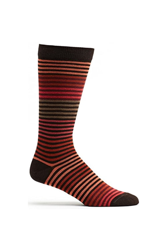 Men's Stripy Sock, Chocolate, One Size Crew Length