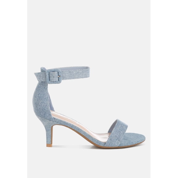 Ozula Denim Kitten Heel Sandals
