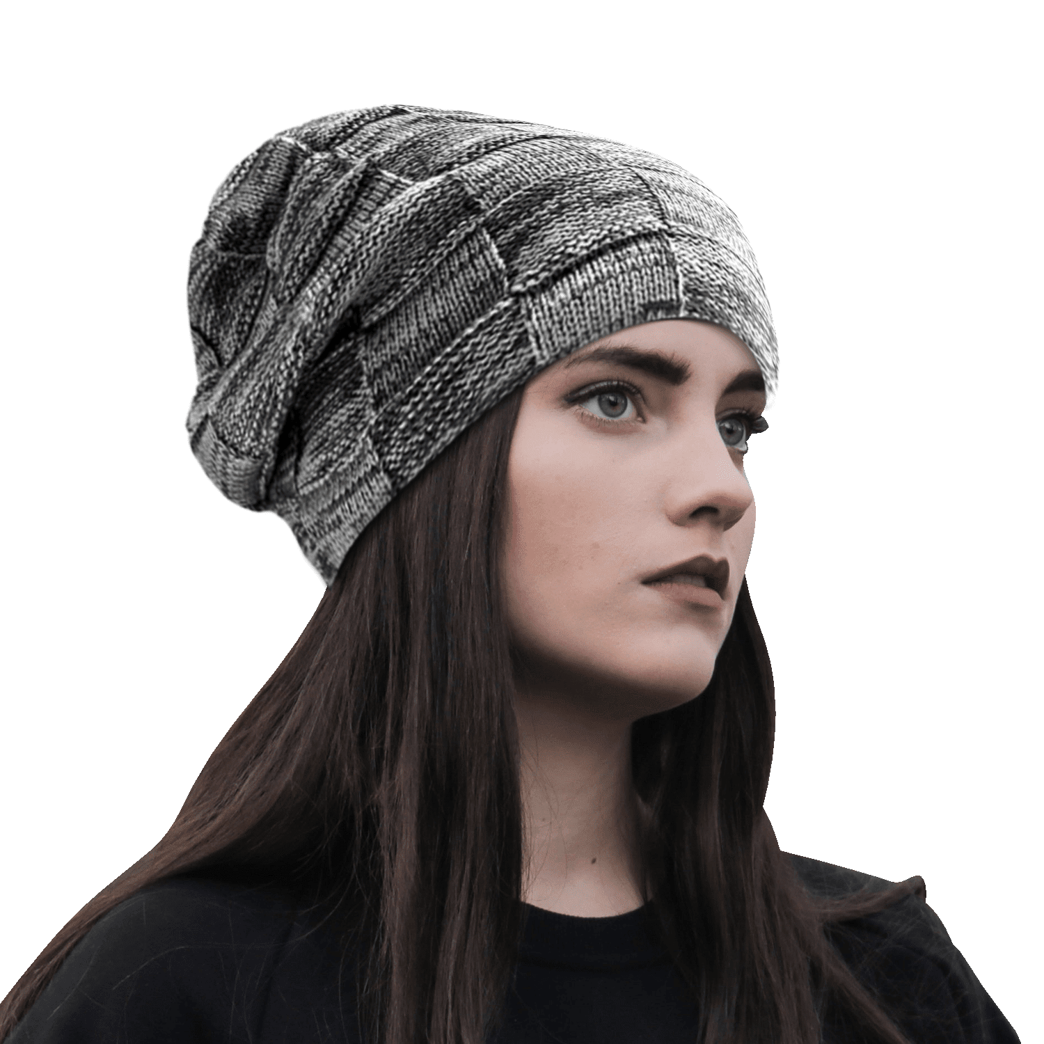 Ozy Winter Beanie Hat for Men and Women, Slouchy Warm Fleece Lined Knit  Caps, One Size,Soft Material Inside, Dark Gray