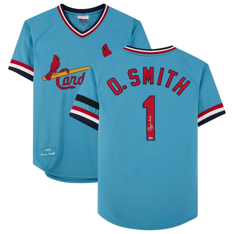 Ozzie Smith St. Louis Cardinals Autographed Light Blue Mitchell & Ness  Authentic Jersey 