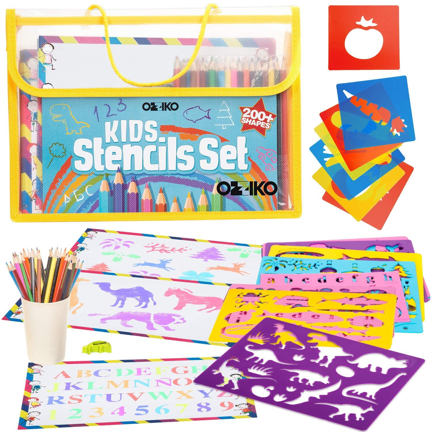 Drawing Stencils for Kids - Art Supplies Gift Set for Girls and Boys Age 3 and U