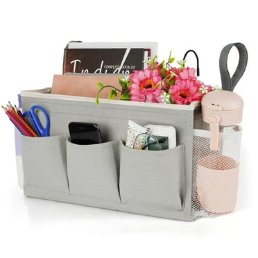 Ozzptuu Bedside Caddy, Large Size Bedside Storage Organizer, Hanging Bag Holder with Pockets for Bedroom