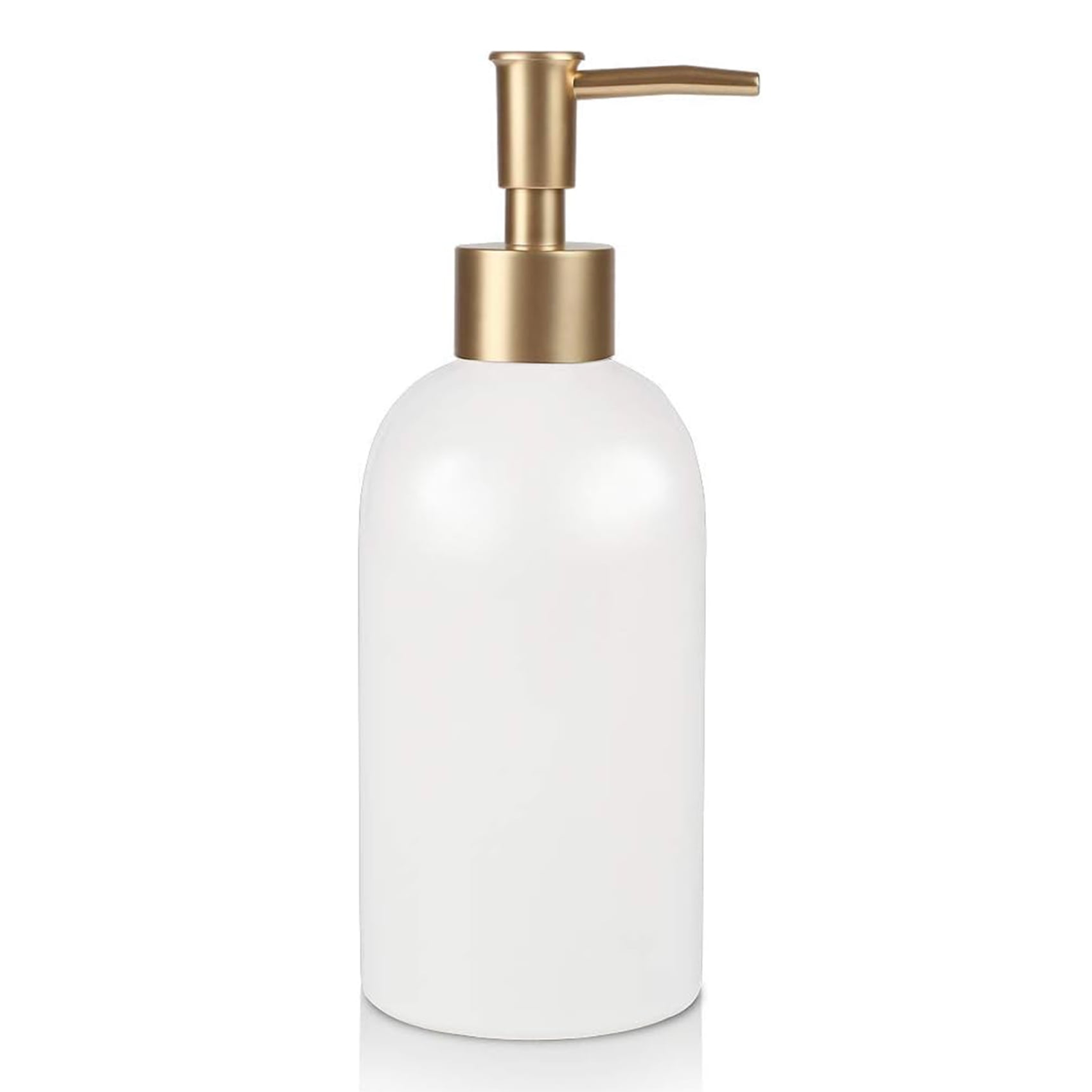 Ozzptuu Decorative Ceramic Soap Dispenser with Gold Pump, Refillable ...