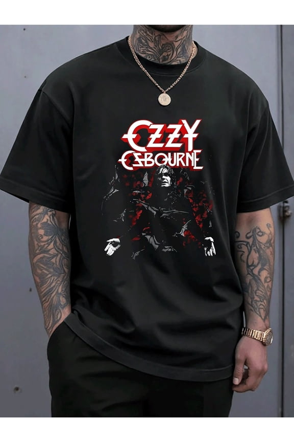 Ozzy Graphic Shirt, Gothic Heavy Metal Music Osbourne Style Streetwear Tee Vintage Alternative Fan Gift Unisex Cotton T-Shirt, Sizes S-5XL