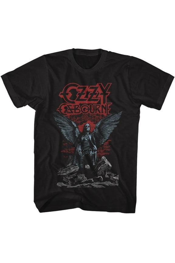 Ozzy Osbourne Angel Wings Black Adult T-Shirt