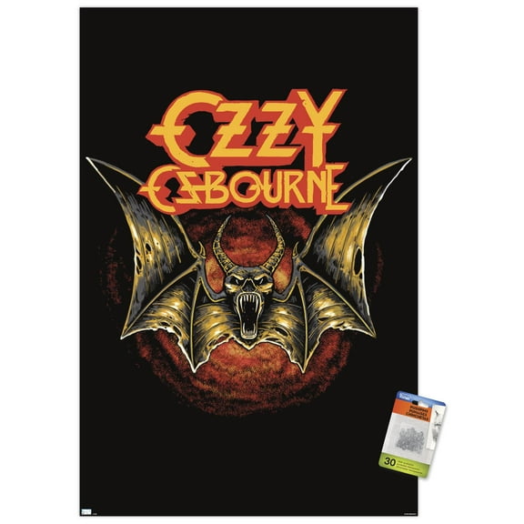 Ozzy Osbourne - Bat Logo Wall Poster with Pushpins, 22.375" x 34"