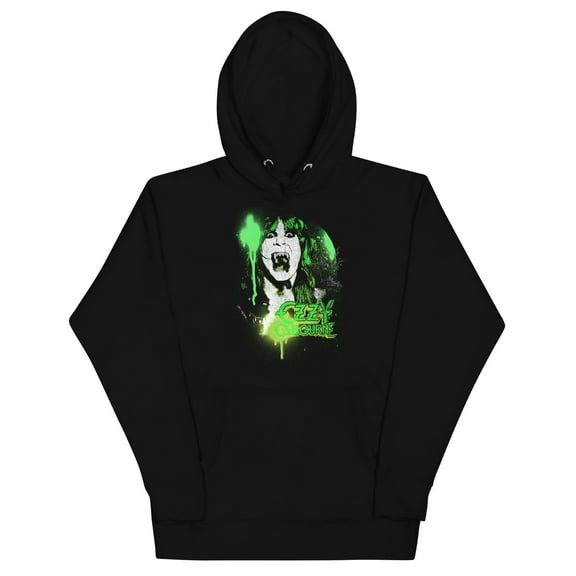 Ozzy Osbourne Green Screaming Classic Unisex Hoodie - Black - Small