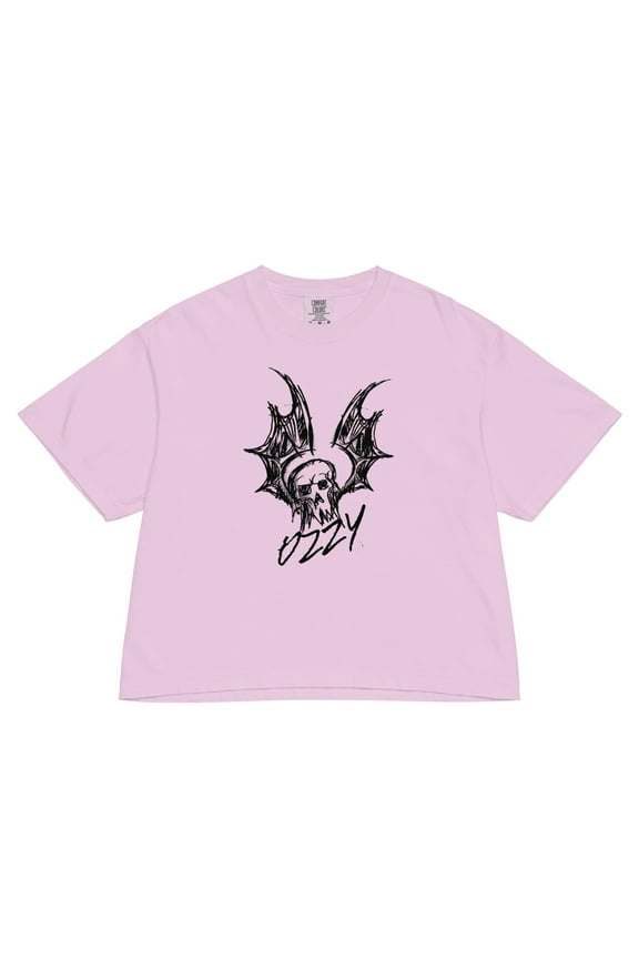 Ozzy Osbourne Hand Sketched Mineral Wash Womens Crop Top