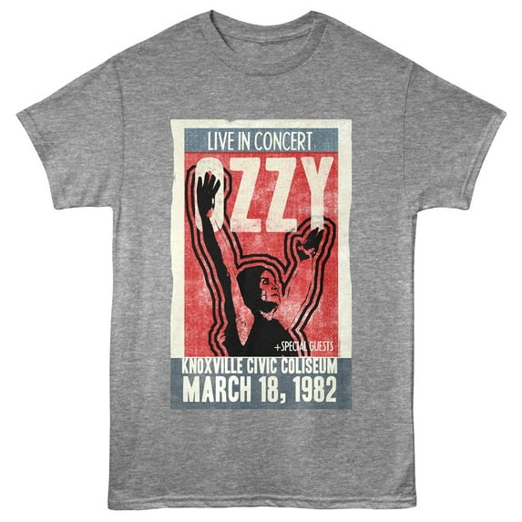 Ozzy Osbourne Knoxville Concert 82 Men's T Shirt (GraphiteGrayHeather, AdultL)