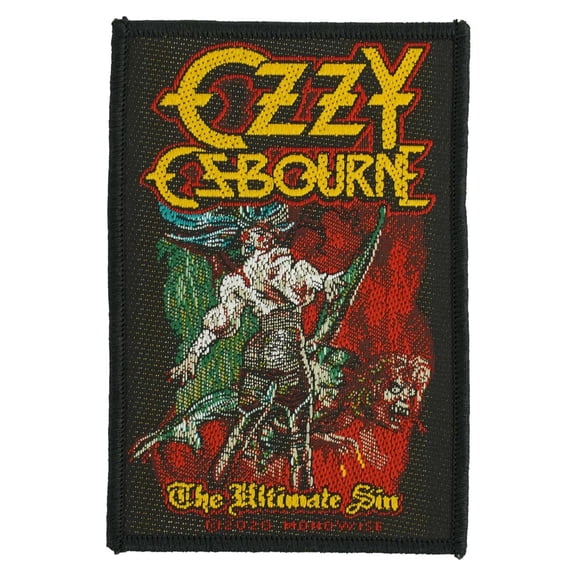 Ozzy Osbourne Men's The Ultimate Sin Woven Patch Black