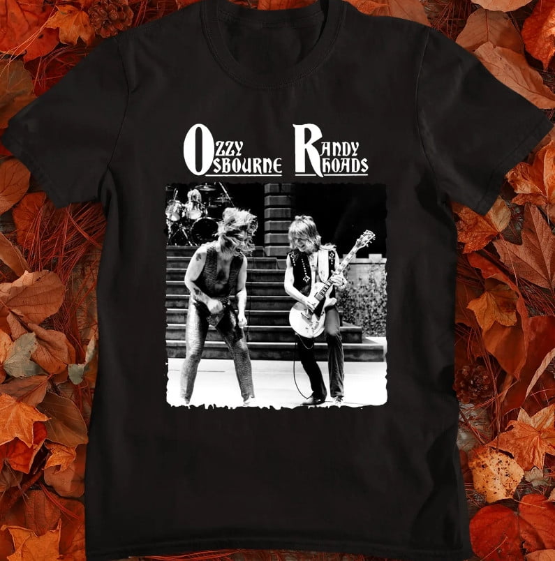 T-shirt Ozzy Osbourne & Randy Rhoads - Hommage Black Sabbath, Noir 100% Coton