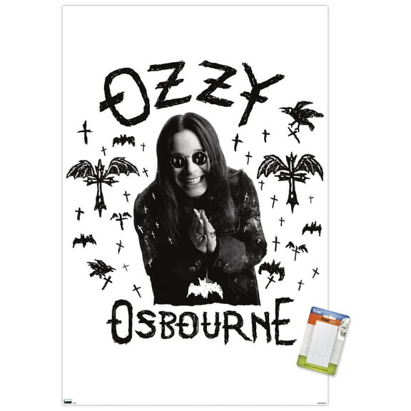 Ozzy Osbourne - Raven, Bat and Crosses Wall Poster, 22.375" x 34"