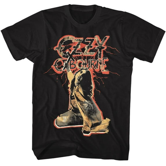 Ozzy Osbourne Red Lightning Black Adult T-Shirt 2Xlt