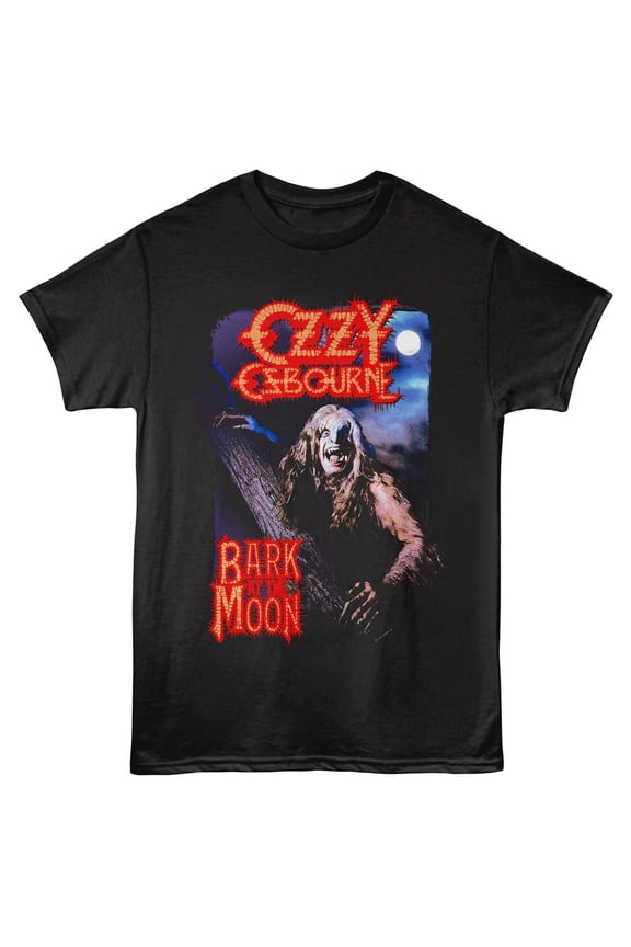Ozzy Osbourne Tree Bark at the Moon Men's T Shirt (Black, AdultS)