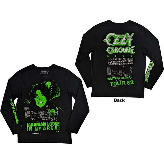 Ozzy Osbourne Unisex Long Sleeve T-Shirt: Madman Loose (Back & Sleeve Print)