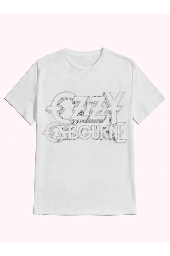 Ozzy Vintage Logo ,Casual Print,Comfortable And Versatile,Letter Pattern Pure Cotton 220g Printed T-Shirt