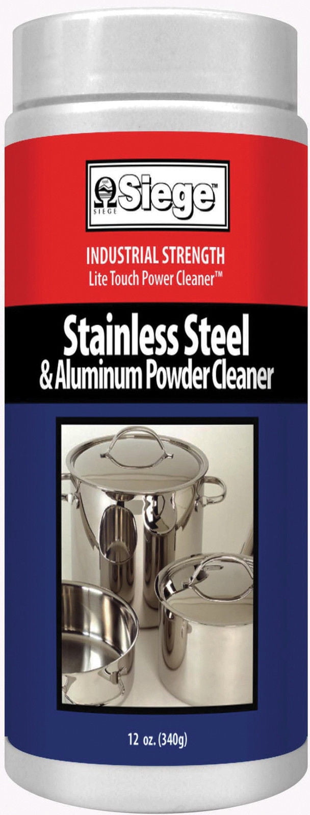 P11P, Siege Stainless Steel & Aluminum Powder Cleaner 12 oz. Made in