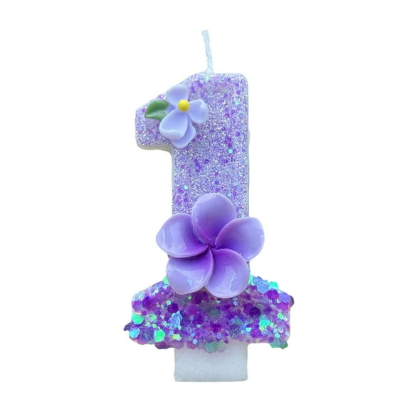 P-156 A Multicolor Number Birthday Candles With Floral Design For Cake Decorating Anniversary Celebration Party Supplies Set Of 1 Candle